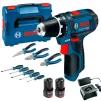 Шурупокрут-дриль акумуляторний Bosch Professional GSR 12V-15 2х2А·год 30Нм 400·1300об/хв 0.89кг GAL 12V-20 + набір ручного інструменту - 1