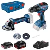 Набір із двох акумуляторних інструментів Bosch Professional 18В дриль-шурупокрут GSR 18В-50 шліфмашина кутова GWS 180-LI акб 1х2А·год+1х5А·год XL-BOXX - 1