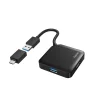Хаб Hama USB-A/USB-С > 4xUSB-A3.2, 0.15м, чорний - 3