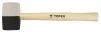 Киянка гумова TOPEX 450г 58мм руків'я дерев'яне чорно-біле - 1