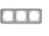 Супорт з рамкою для вбудованого монтажу Legrand Plexo, 3 пости, горизонтальна установка, сірий - 2