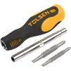 Викрутка Tolsen бітотримач, змінні двосторонні викруткові наконечники, SL5ммхРН1, SL6ммхРН2, НХ6.35мм, НХ8мм - 1
