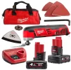 Акумуляторний мультиінструмент MILWAUKEE C12 MT-402B (Li-Ion 4 ач) 4933441705 (+ заряд.пристрій, 2 акум., адаптер, шліфувальна д - 2
