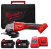 Кутова шліфувальна машина акумуляторна MILWAUKEE, M18 BLSAG125X-402X, діаметр 125 мм (+ заряд.пристрій, 2 акум., HD кейс) - 1