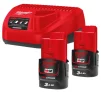 Енергокомплект акумуляторний Li-Ion M12 NRG-302 (B3 2шт +зар.пристр. С12С) MILWAUKEE - 1
