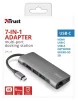 Хаб Trust Dalyx 7-IN-1 USB-С > 2xUSB-А 3.2/USB-С/HDMI/Ehernet/SD/microSD, Алюміній, 0.25м, Сірий - 3