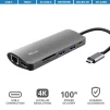 Хаб Trust Dalyx 7-IN-1 USB-С > 2xUSB-А 3.2/USB-С/HDMI/Ehernet/SD/microSD, Алюміній, 0.25м, Сірий - 7