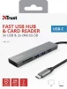 Хаб Trust Halyx USB-С > 3xUSB-А 3.2/SD/microSD, Алюміній, 0.15м, Сірий - 6