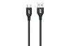 Кабель USB-A > USB-C заряджання/синхронізації 2E 1м, Type-C, Glow, чорний - 1