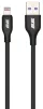 Кабель USB-A > Lightning заряджання/синхронізації 2E 1м, Glow, чорний - 5