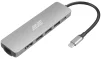 Хаб 2E USB-С > 2хUSB-A 2.0/USB-A 3.0/USB-C PD/HDMI/Ethernet, 0.15м, сірий - 8
