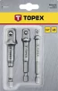 Перехідник TOPEX, 1/4",3/8",1/2", для торцевих головок, набір 3шт - 2