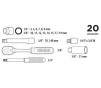 Набір інструментів Top Tools, набір торцевих головок 1/4", 3/8", 20шт - 2