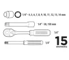 Набір інструментів Top Tools, набір торцевих головок 1/4", 15шт - 2