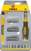 Набір торцевих головок та біт TOPEX, 2 бітотримача, CrV - 2