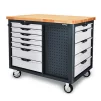 Мобільний верстат-візок на колесах 12 секцій, 3 відкриті полиці TOPTUL TCDB1203 - 1