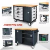 Мобільний верстат-візок на колесах 12 секцій, 3 відкриті полиці TOPTUL TCDB1203 - 2