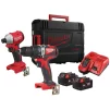 Набір із двох акумуляторних інструментів Milwaukee M18 BLPP2A3-502X 18В шурупокрут-дриль M18 BLPD2 гвинтоверт ударний M18 BLIDR акб М18 2х5А·год ЗП M12-18FC кейс - 1
