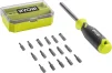 Викрутка Ryobi RHSDM1701, битотримач 1/4", 100мм, 16 біт, SL,PH,PZ,Torx, кейс - 4