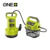 Насос для брудної та чистої води акумуляторний Ryobi ONE+ RY18SPA-0 18В 4200л/год висота перекачування 8м занурення 5м штуцер 1" таймер відключення захист сухого ходу 4кг без АКБ та ЗП - 2