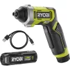 Викрутка акумуляторна Ryobi USB Lithium RSD4-120T 4В 1х2А·год 5Нм 200об/хв 10 біт 0.31кг кейс - 1