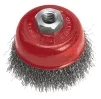 Щітка чашкова Verto, торцевий, рифлений дріт, 100мм, різьблення M14 - 1