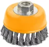 Щітка чашкова Tolsen Профі, торцева, переплетений дріт 0.5мм, 75мм, різьблення M14 - 2