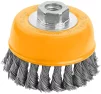 Щітка чашкова Tolsen, торцева, переплетений дріт 0.5мм, 125мм, різьблення M14 - 2