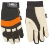 Рукавички робочі Neo Tools, свиняча шкіра, неопрен, фіксація зап'ястя, р.10, чорно-білий - 2