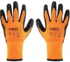 Рукавички робочі Neo Tools, латексне покриття, поліестер, р.10, помаранчево чорні - 8
