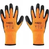 Рукавички робочі Neo Tools, латексне покриття, поліестер, р.8, помаранчево чорні - 1