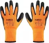 Рукавички робочі Neo Tools, латексне покриття, поліестер, р.8, помаранчево чорні - 8