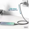 Кабель DIGITUS USB-C заряджання/синхронізації, USB 3.2 Gen 2, 10G, 100W, 4K, силіконовий, 1м, чорний - 6