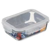 Контейнер для зберігання харчових продуктів Ardesto Gemini 1.06л, боросилікатне скло, пластик, прямокутний, прозорий - 6