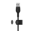 Кабель USB-A > Lightning заряджання/синхронізації Belkin 1м, плетений, силіконовий, з ремінцем на магніті, чорний - 3