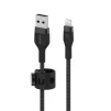 Кабель USB-A > Lightning заряджання/синхронізації Belkin 1м, плетений, силіконовий, з ремінцем на магніті, чорний - 6