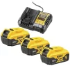Набір акумулятора та зарядного пристрою DeWalt XR Li-Ion 10.8В/12В/18В/54В 18В акб 3х5А·год 4А 0.5кг - 1