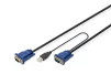 Кабель DIGITUS KVM Cable Set, VGA, PS/2-Mouse, PS/2-Keyboard, USB black, 3м - 1