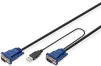 Кабель DIGITUS KVM Cable Set, VGA, PS/2-Mouse, PS/2-Keyboard, USB black, 3м - 4