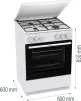 Плита Gorenje  газова, 72л, 60x60см, емальовані, з кришкою, білий - 8