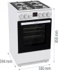 Плита Gorenje газова, 67л, 50x60см, дисплей, IconLed, чавун, білий - 4