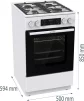 Плита Gorenje комбінована, 70л, 50x60см, дисплей, чавун, білий - 15