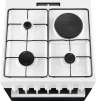 Плита Electrolux комбінована 3 газ + 1 електро, 57л, 60x60см, конвекція, білий - 3
