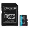 Карта пам'яті Kingston microSD  256GB C10 UHS-I U3 A2 V30 R200/W160MB/s + SD - 1