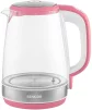 Електрочайник Sencor 2л, Strix, скло, 5 темп.реж, малиновий - 1