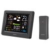 Метеостанція Sencor, внутр/зовн вимірювання, від мережі/AAх3+AAx2, темп-ра, вологість, час, прогноз погоди, чорний - 1