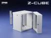 Шафа ZPAS 19", 18U, Z-CUBE, змінні бічні стінки, скляні двері, 600x600 мм, максимально 60 кг, сіра - 2