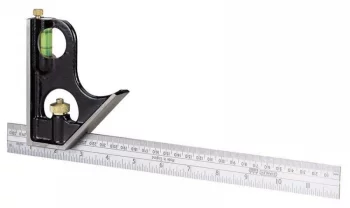 Кутник будівельний Stanley, 30см, комбінований, метал, шкали вмм/см/дюймах, клас точності I