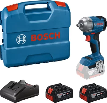 Гайковерт ударний акумуляторний Bosch Professional GDS 18V-350 18В 2x4А·год 85/200/350Нм до 3400об/хв квадрат 1/2" ЗП GAL 18V-20 кейс 1.1кг