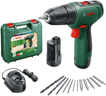 Шурупокрут-дриль акумуляторний Bosch EasyDrill 1200 12В 2х1.5А·год 30Нм 0-400·1500об/хв 0.94кг набір свердл і біт кейс